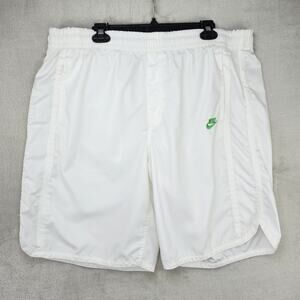 Vintage Nike Shorts Mens XXL White Green Woven Y2K Baggy Basketball Gray Tag